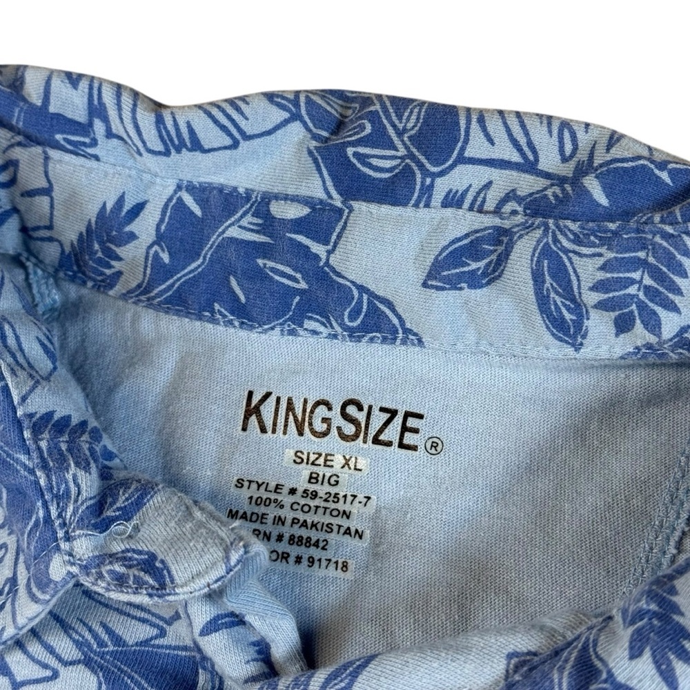 KING SIZE Polo Shirt Adult Big XL Blue Hawaiian Cotton Pullover Polo Golf - Picture 2 of 3